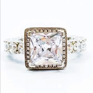 White diamante ring halo